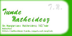 tunde matheidesz business card